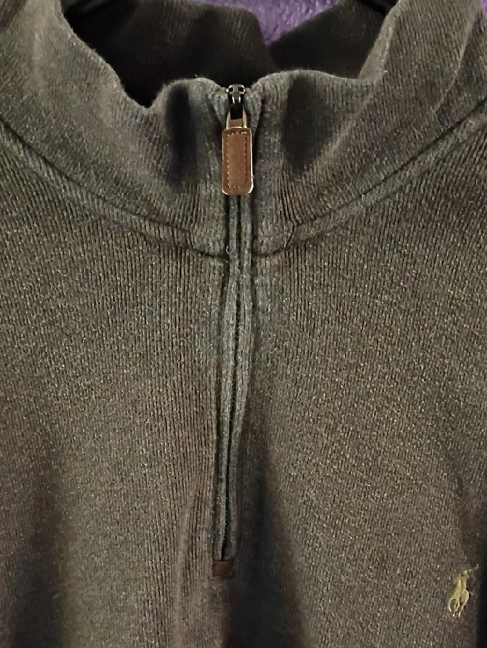 Polo by Ralph Lauren Brown Quarter-Zip Pullover Sweater - Picture 4 of 5